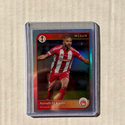 Ayoub El Kaabi 2024-25 Topps Merlin UCC Refractor #129 Olympiacos new