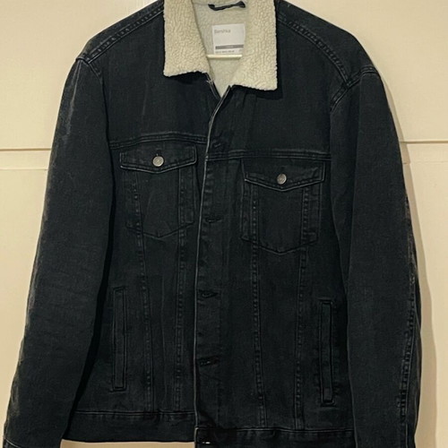 Denim jacket Bershka black XL like new