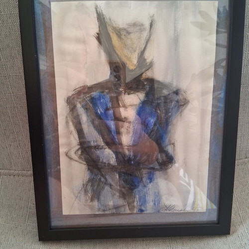 Painting "Portrait" 20×26cm, like new, expressionism, framed, signed