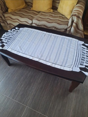 Table runner with fringes like new