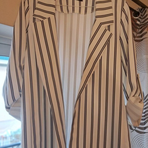 Women's striped blazer jacket like new, size S, white-black