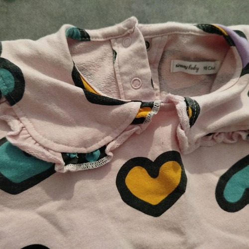 Baby dress with heart patterns, like new, size 98