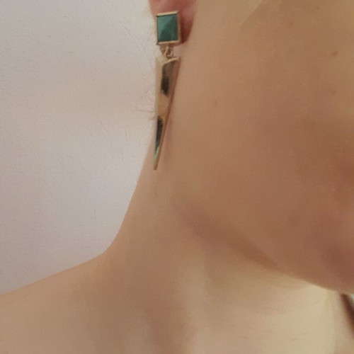 Earrings used, blue and gold