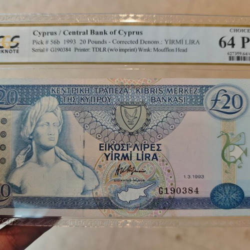 Cyprus 20 Pounds 1993 Certified PCGS New