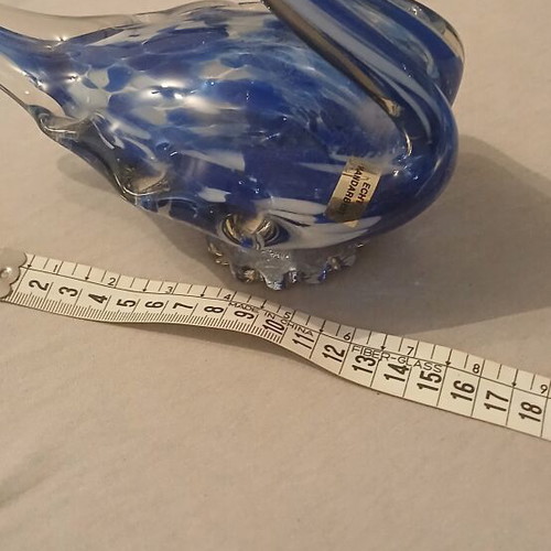 Decorative blown glass swan