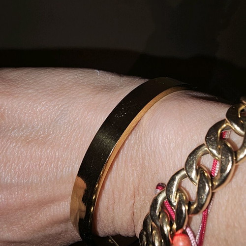 Steel bracelet used gold color, slightly worn