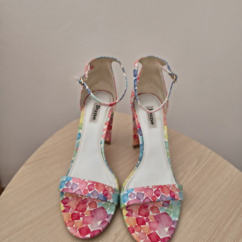 Dune London sandals with colorful Marshmallow print size 41 like new