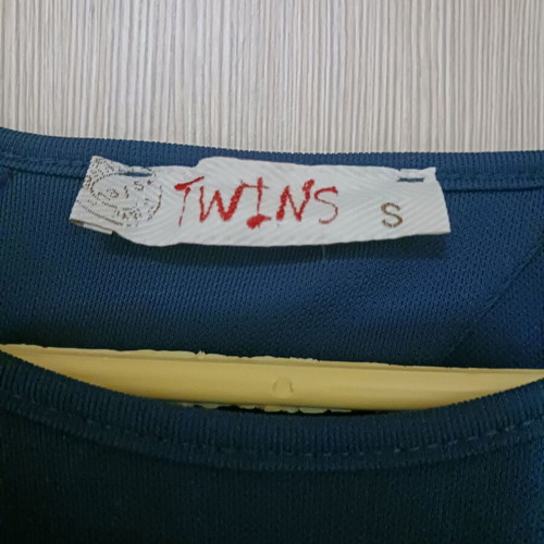 Twins dress blue small with open back like new