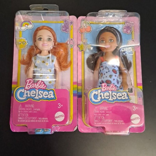 Set of 2 Barbie Chelsea Mattel collectible dolls new, sealed
