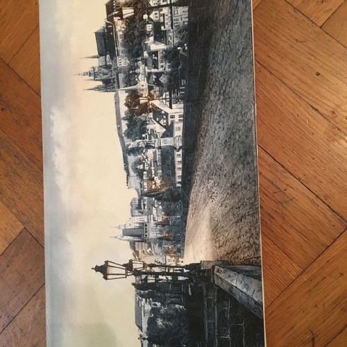 Acrylic canvas painting depicting Prague new 20x40 cm