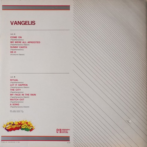 Vangelis Vangelis vinyl LP reissue