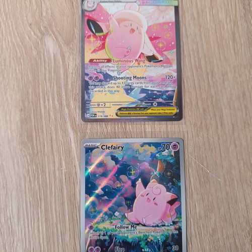 Clefairy and Mega Clefable Pokemon cards new