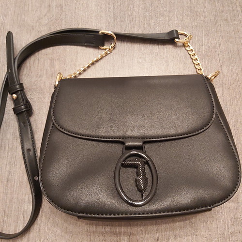 Trussardi crossbody bag new black with logo
