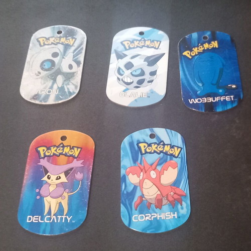 Pokemon metal tags, set of 5
