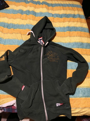 Superdry Track & Field men's cardigan with hood and pockets like new, size Small