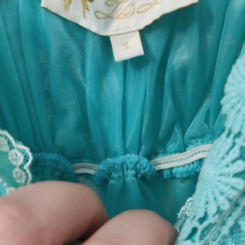 Zic Zac blouse used, size S, petrol with lace details
