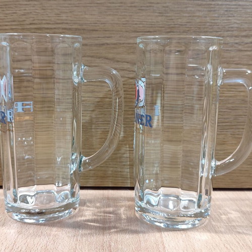 Paulaner beer set of two promotional glass mugs 250ml like new