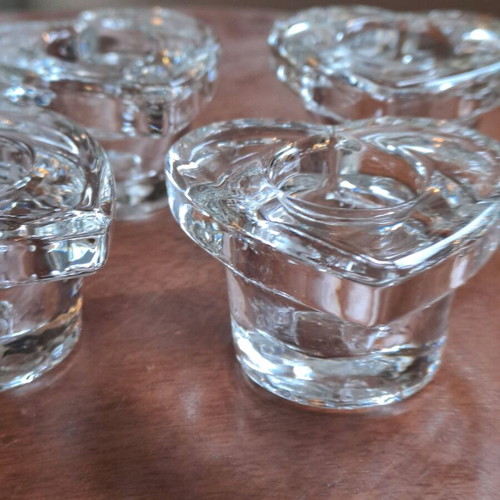 Crystal candlesticks like new, set of 4 heart-shaped