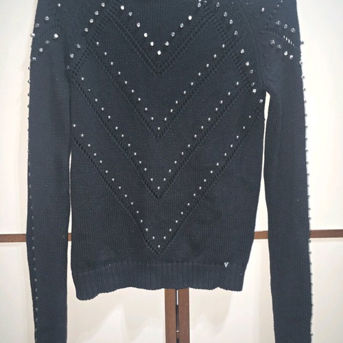 Guess knitted sweater like new, black and silver, size XS