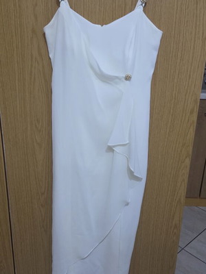 Evening dress cream small like new with shawl