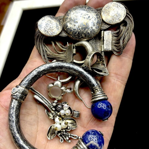 Silver handmade jewelry set
