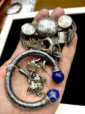 Silver handmade jewelry set