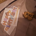 Capybara birthday set like new, 5 pieces for 7 years old