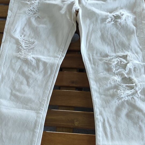 Mango white jeans with rips, size S