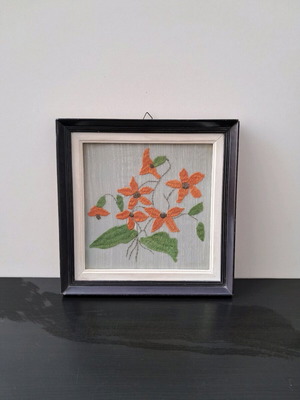 Decorative frame with orange flowers like new