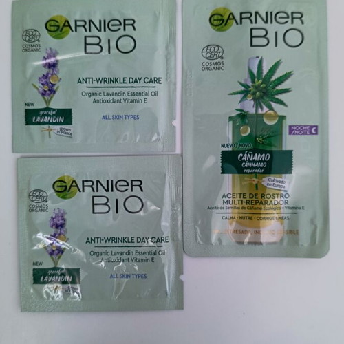 Garnier Bio serum and 2 anti-wrinkle day creams