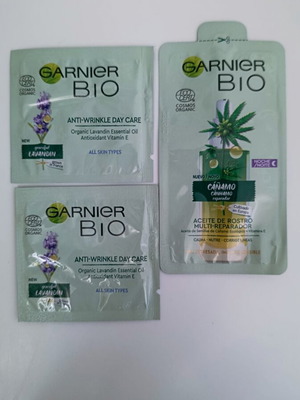 Garnier Bio serum and 2 anti-wrinkle day creams