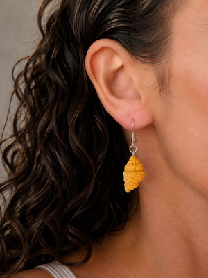 Croissant pendant earrings with polymer clay