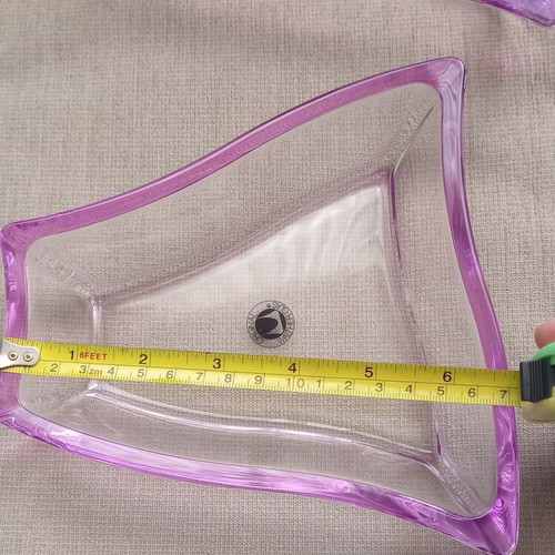 Walther glass bowl set new in violet shade
