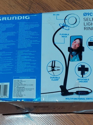 Selfie Stick with LED Ring Light Grundig new