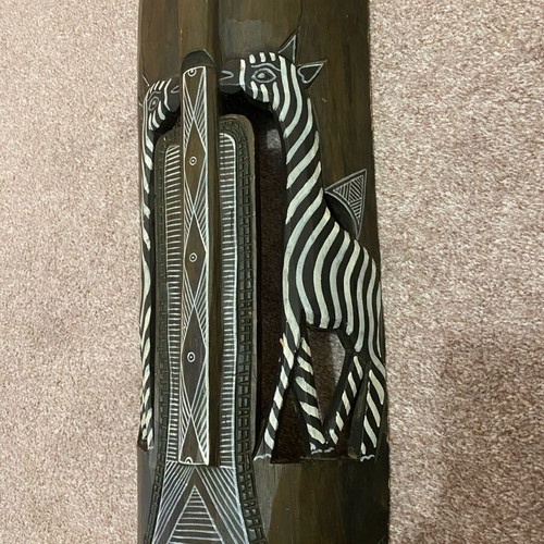 Totem African hand-carved used, 100 x 21.5 cm