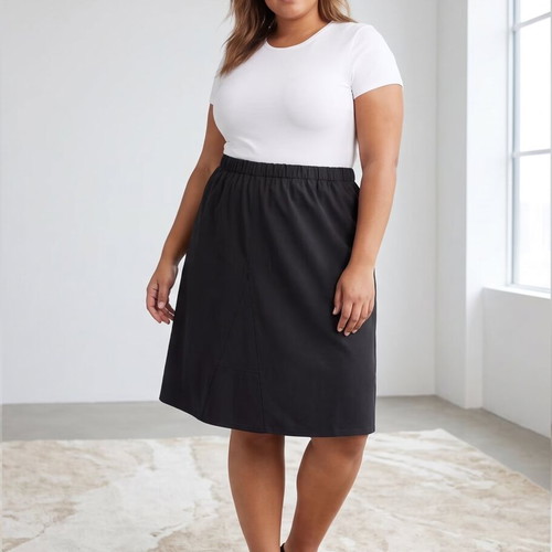 Plus size black skirt like new, waist up to 60 cm