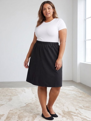 Plus size black skirt like new, waist up to 60 cm