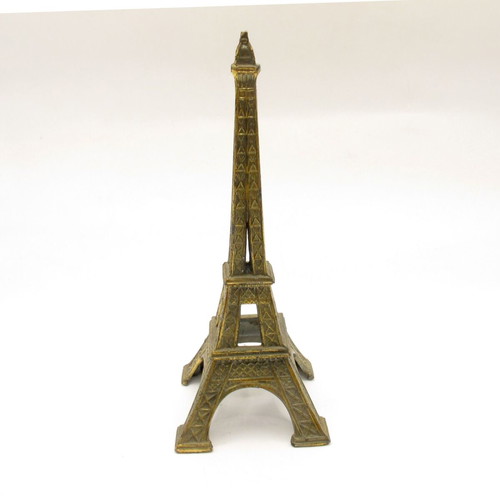 Vintage Eiffel Tower figure Paris France gold finish circa 1950–1970