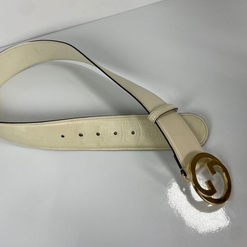 Gucci Blondie leather belt 75cm used, cream