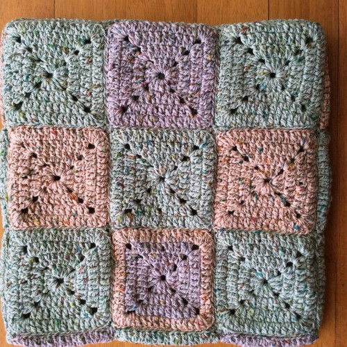 Bebe blanket small purple salmon green new 80x65cm