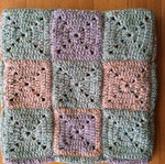Bebe blanket small purple salmon green new 80x65cm