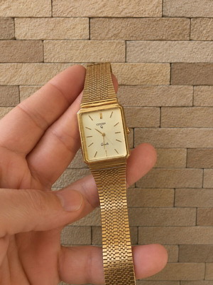 Citizen Quartz Vintage ρολόι Tank style μεταχειρισμένο, unisex, επίχρυσο