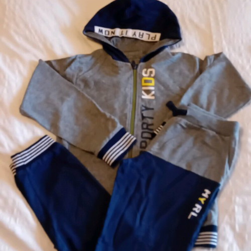 Mayoral kids' tracksuit set blue-gray 9 years like new