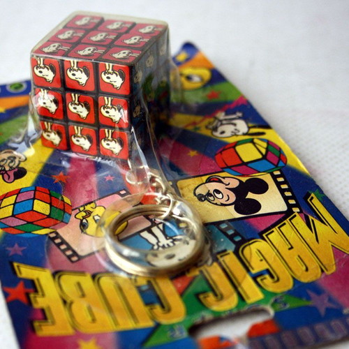 Snoopy Rubik's Cube Keychain new vintage 80's