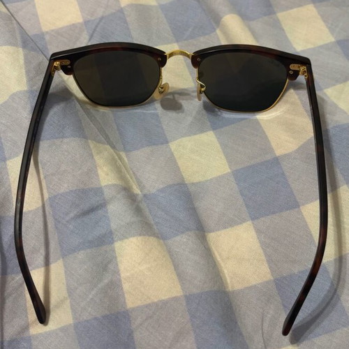 Ray-Ban Clubmaster RB3016 1145/19 51mm sunglasses used, tortoise green mirror
