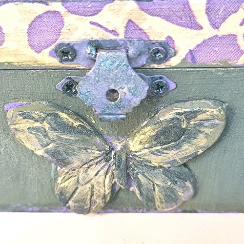 Handmade box with flowers and butterflies new