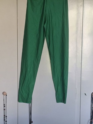 Green Metallic Shiny Leggings Size L new