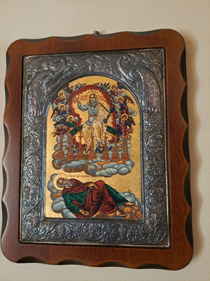 Old icon with silver new with certificate of authenticity