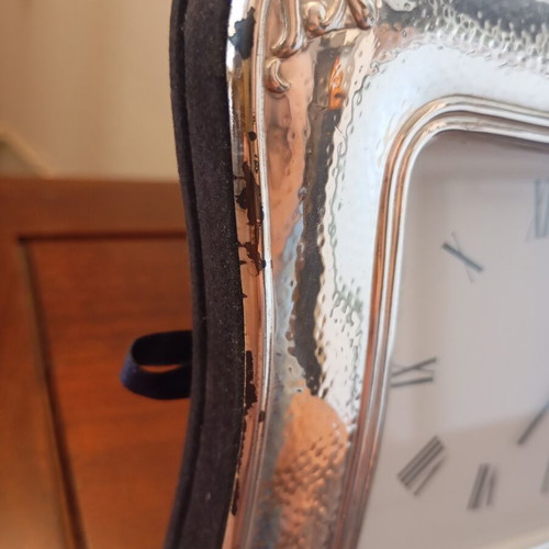 Ranieri Quartz Silver Table Clock used, Italian, 925 silver