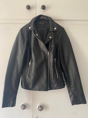 Leather jacket used, slim fit, black, size L